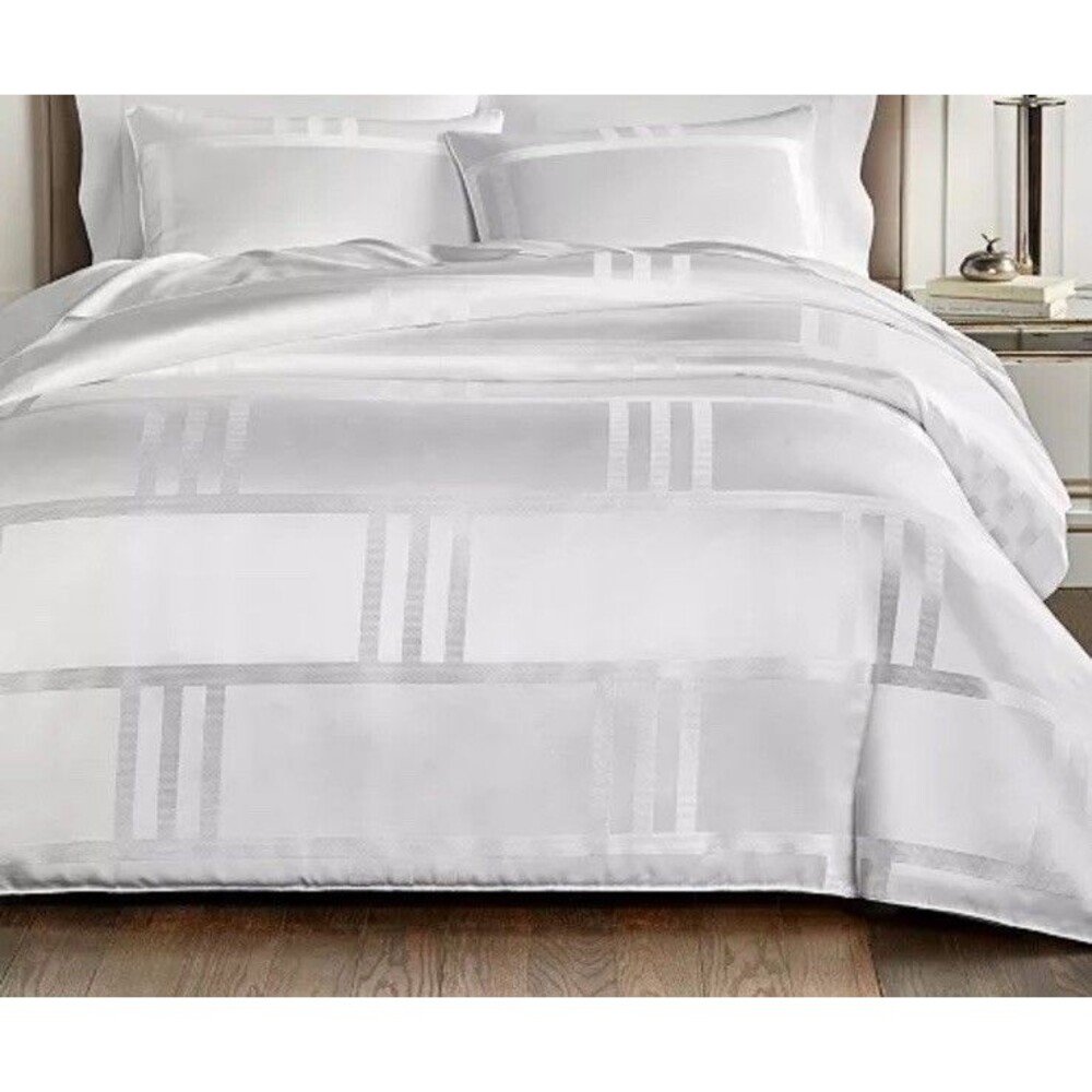 Hotel Collection King 3Pc Structure White Duvet Cover Set ,$500
